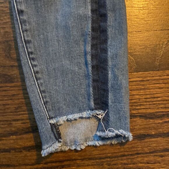 Parker Smith 28 Skinny Distressed Cropped Ankle Side Stripe Denim - Picture 3 of 7